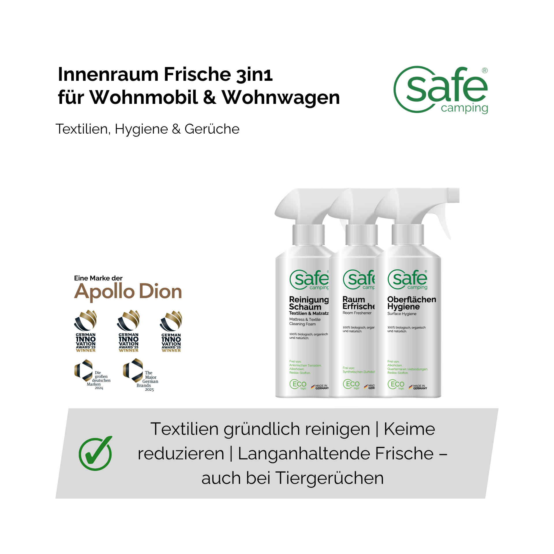 Innenraum Frische 3in1 für Wohnmobil & Wohnwagen - Textilien, Hygiene & Gerüche