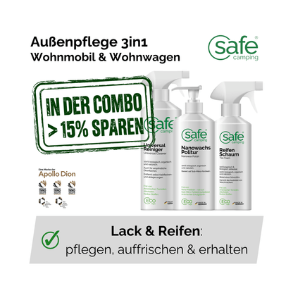 Wohnmobil & Wohnwagen Aussenpflege 3in1 - Lack, Felgen & Reifen