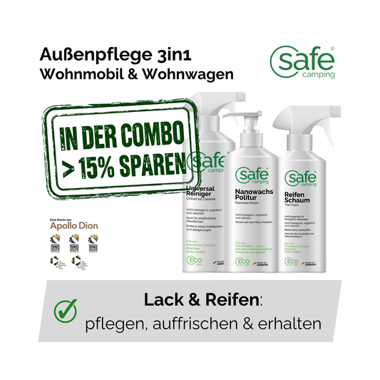 Wohnmobil & Wohnwagen Aussenpflege 3in1 - Lack, Felgen & Reifen