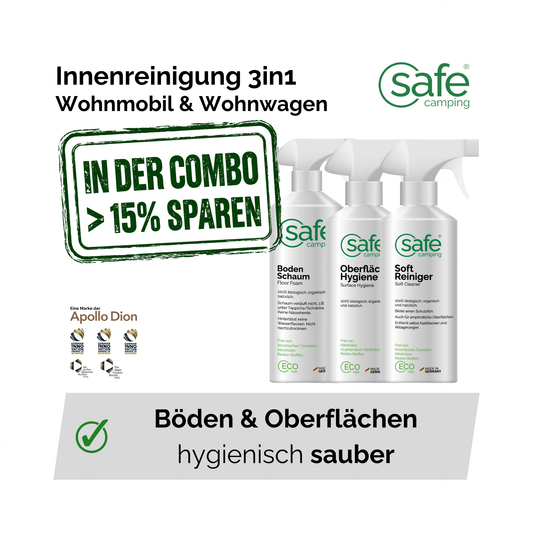 Wohnmobil & Wohnwagen Innenreinigung 3in1 - Oberflächen, Boden & Hygiene