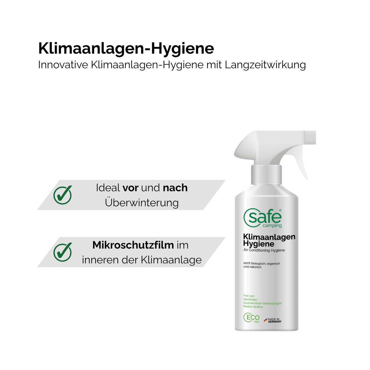 Wohnmobil & Wohnwagen Klimaanlagen-Hygiene 3in1 - Vorreinigung, Klima- & Oberflächen-Hygiene