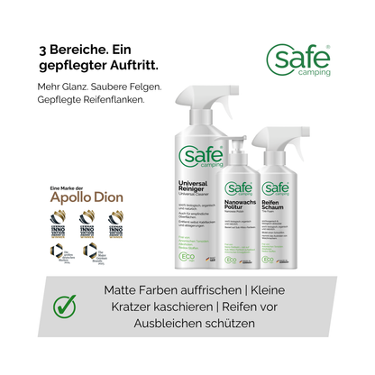 Wohnmobil & Wohnwagen Aussenpflege 3in1 - Lack, Felgen & Reifen