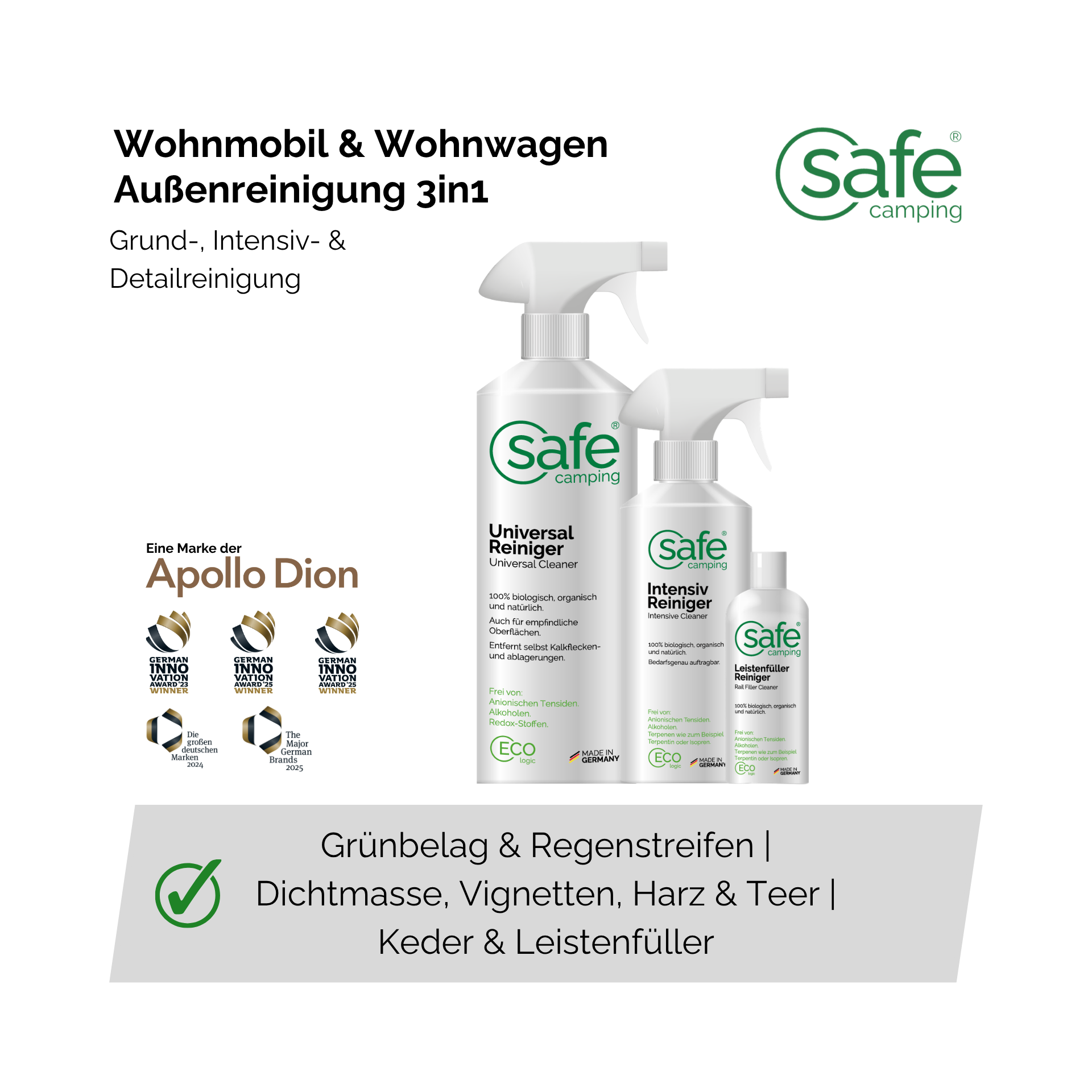 Wohnmobil & Wohnwagen Aussenreinigung 3in1 - Grund-, Intensiv- & Detailreinigung