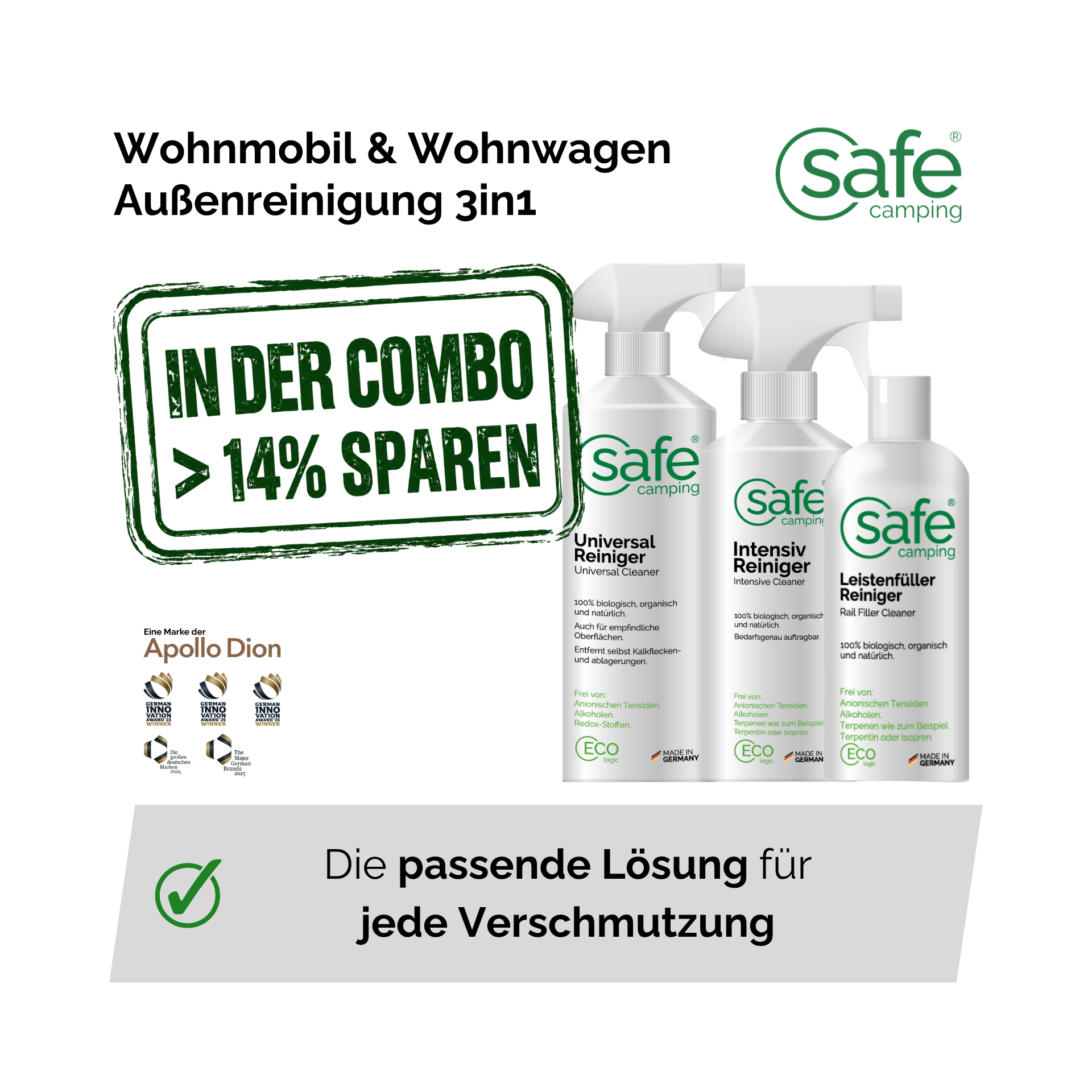 Wohnmobil & Wohnwagen Aussenreinigung 3in1 - Grund-, Intensiv- & Detailreinigung