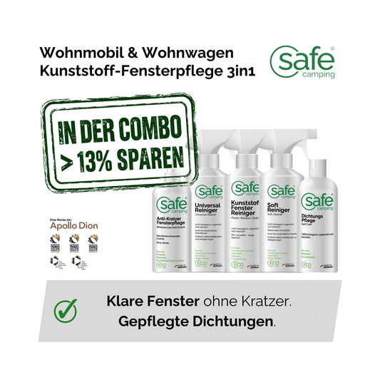 Wohnmobil & Wohnwagen Kunststoff-Fensterpflege 3in1 - Reinigung, Kratzerbehandlung & Dichtungsschutz