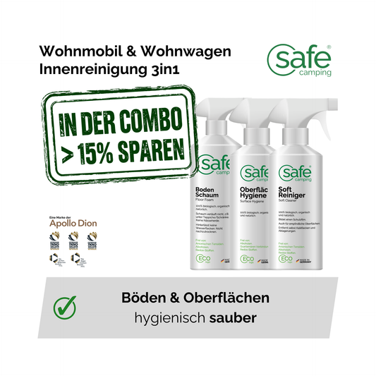 Wohnmobil & Wohnwagen Innenreinigung 3in1 - Oberflächen, Boden & Hygiene